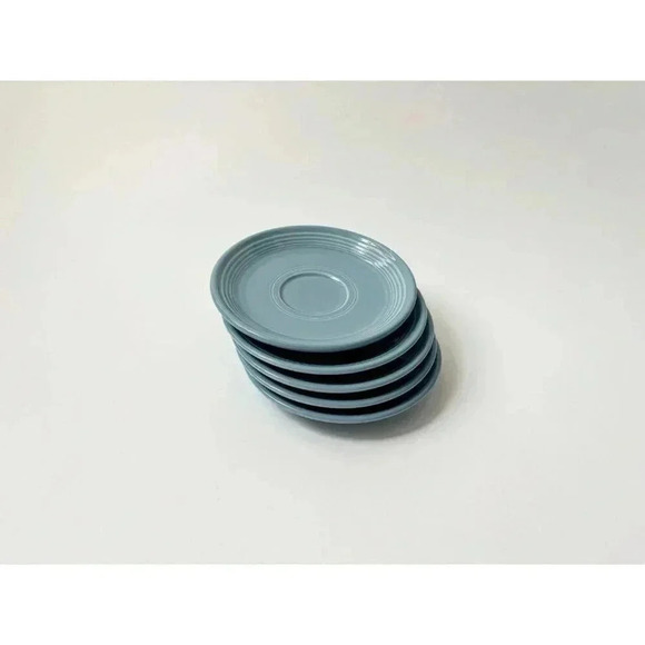 Set of 5 Fiestaware Homer Laughlin Baby Blue Saucer Plates - Picture 6 of 9